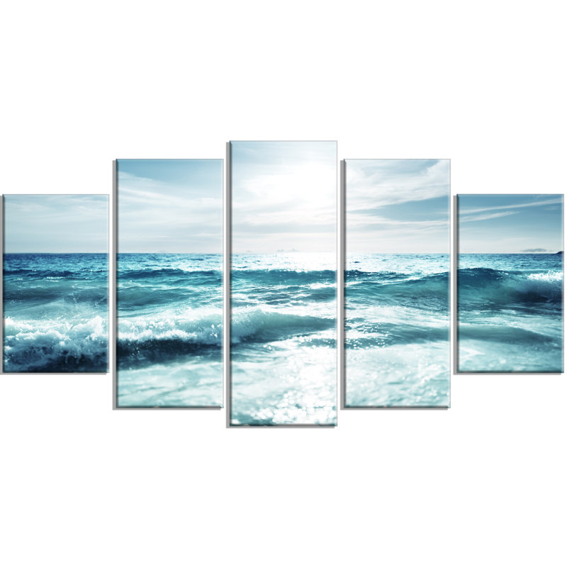 « Seychelles Beach at Sunset », ensemble de 5 toiles tendues