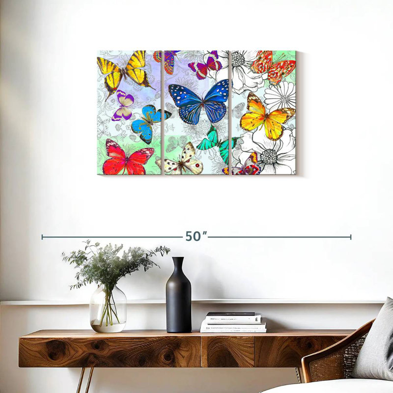 Brampt Floral Butterflies, 20" H x 33" W