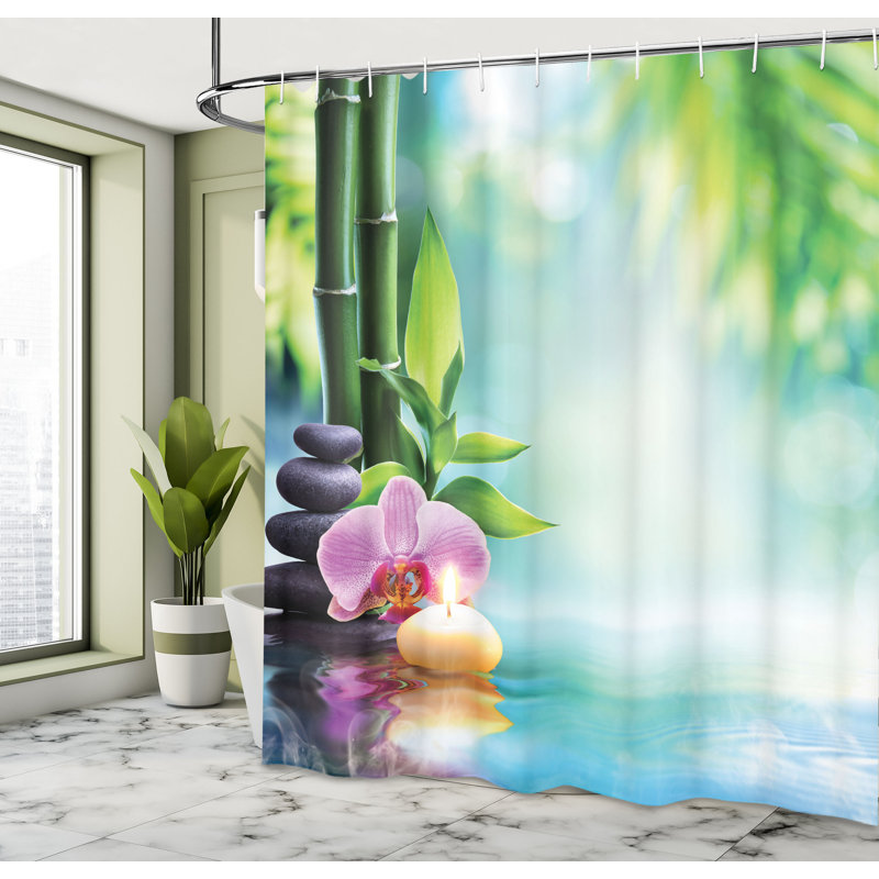 Floral Shower Curtain with Hooks Included, 84" H x 69" W