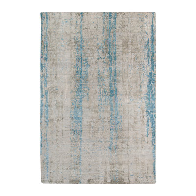 Tapis gris en laine noué à la main Copas