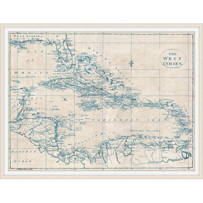 Map Of West Indies 1 Framed Print