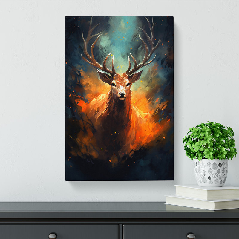 Deer Digital Art - No Frame Print, 76cm H x 50cm W x 3cm D