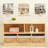 43.3"W x 23.6"H Rubber Solid Wood Bookcase, 5 Cabinet Storage Textured Bookshelf for Home, Office and Educational Institution