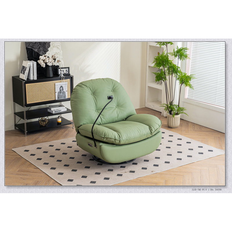 Power Recliner Swivel Glider With USB Charger And Bluetooth Music Player For Sleep, Work, And Leisure, Green