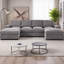Canapé modulaire en U avec 2 repose-pieds mobiles, canapé-lit à siège profond 4 places, meubles de salon rembourrés en polyester avec rangement pour accoudoirs et assemblage facile-1453975484
