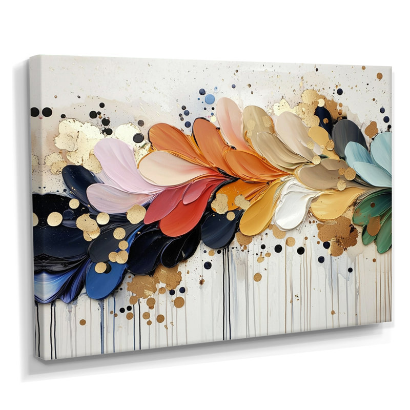 Décoration murale fleurs botaniques arc-en-ciel - Botanicals abstraits, Toile tendue, Ne s’applique pas, 24" H x 32" W