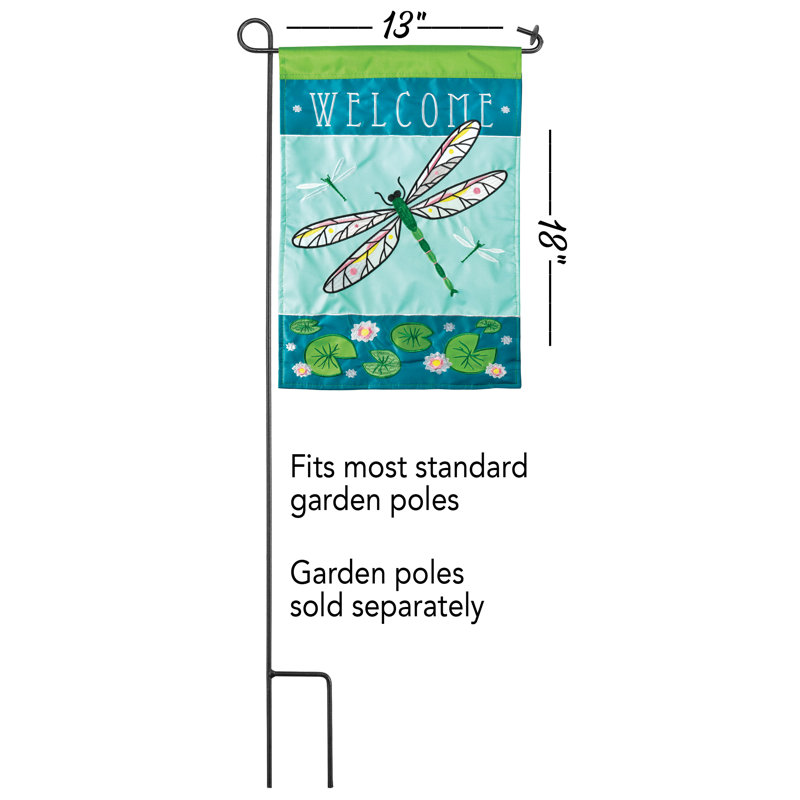 Drapeau de jardin en polyester Galston, H 18 po x l 13 po