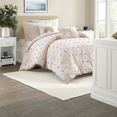 Ensemble de literie en coton de qualité supérieure, jacquard rose, maison de retraite confortable