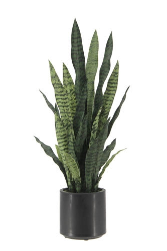 40" Artificial Snake Plant in Black Pot