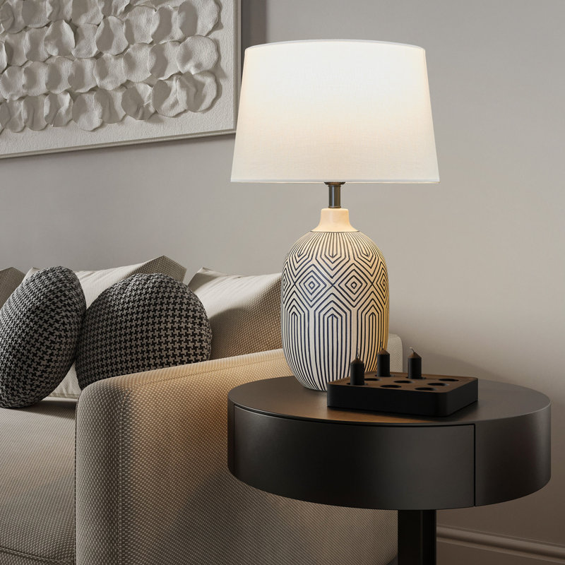 Wilone 22.05" Table Lamp, Modern Ceramic For Table Lamp Living Room Bedroom, Bedside Table