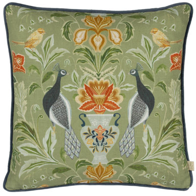 Chatsworth Peacock Floral Square Cushion