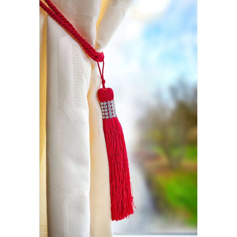 Tovey Silver Fabric 56cm Curtain Holdback/Tieback, Cerise