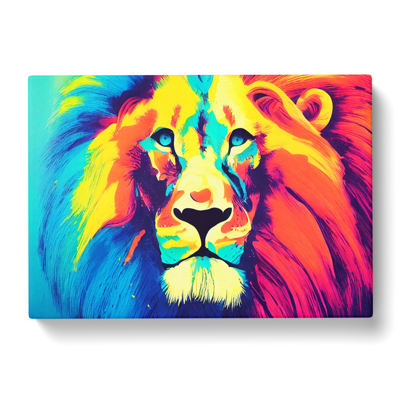 Splashed Lion Vol.2 Abstract - Wrapped Canvas, 40cm H x 60cm W x 3cm D