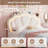 Floating Cloud Crown Velvet Bed with Headboard Storage, LED Light & Built-in Charging Outlet-365814530-365755968