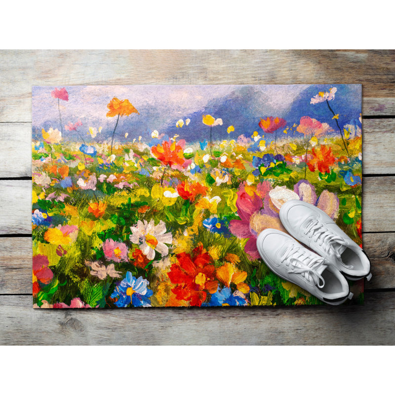 Non-Slip Floral Outdoor Doormat
