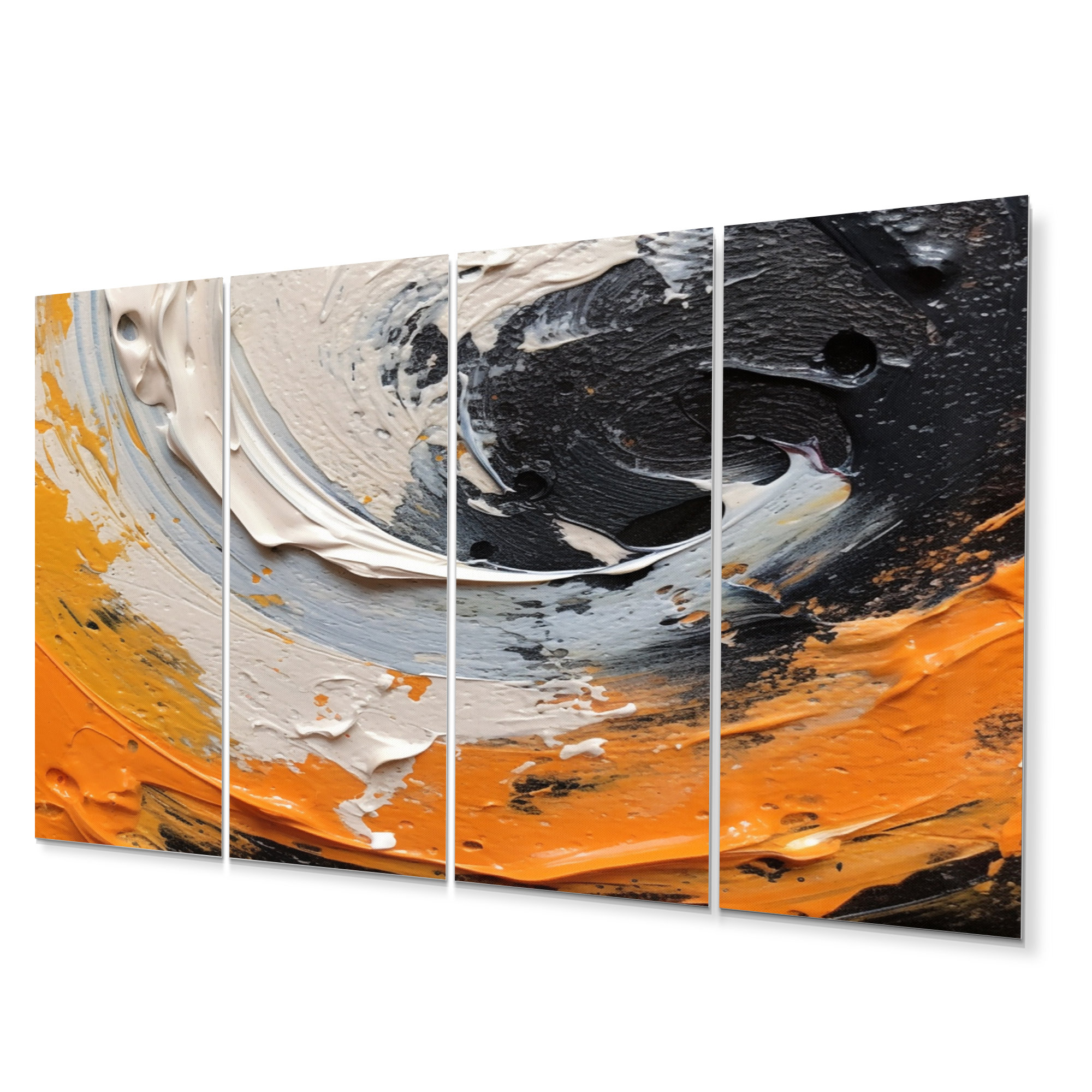 Wrought Studio Orange and Black Mystic Spirals II - Abstract Spirals