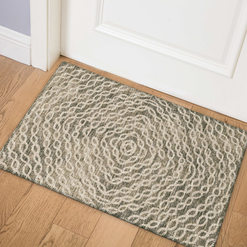 Apollus Chenille Washable Oriental Indoor / Outdoor Rug, Rectangle 3' x 5'