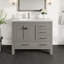 London Meuble-lavabo simple avec comptoir en quartz de Carrare et lavabo encastré en porcelaine-112460346