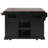 54.9" Kitchen Island with Drop Leaf, Power Outlet, Kitchen Storage Cart with 4 Door Shelves, Cross Barn Doors & Visual Glass Door-1156811174