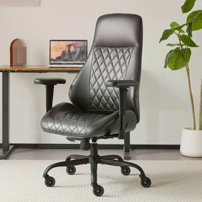 Fauteuil de bureau à domicile Fauteuil de bureau en caoutchouc à haut dossier avec roulettes Fauteuil d'ordinateur ergonomique avec support lombaire