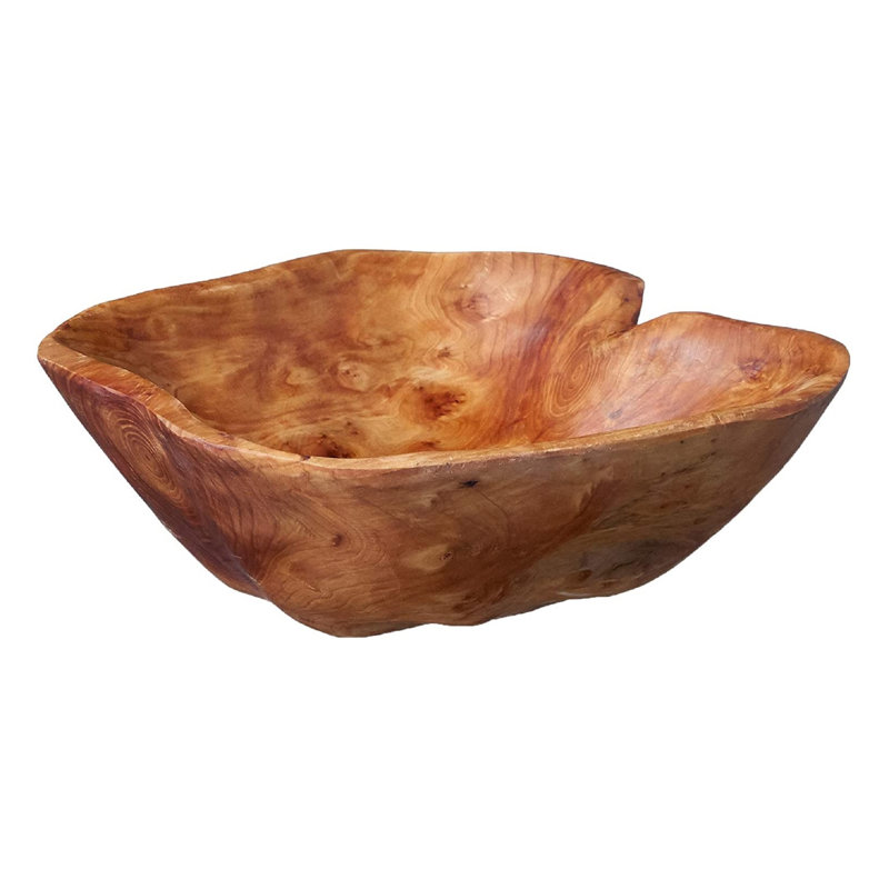 Bol à bois Root 12 à 15 po - Grand service à salade rustique