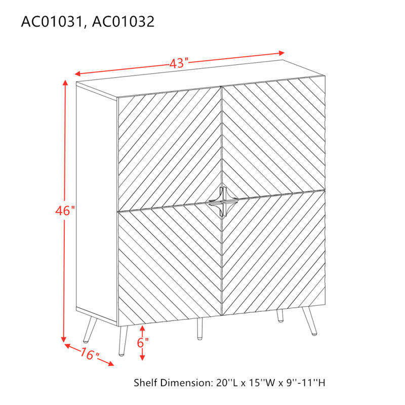 Armoire d'appoint Gaines AC01031, Blanc