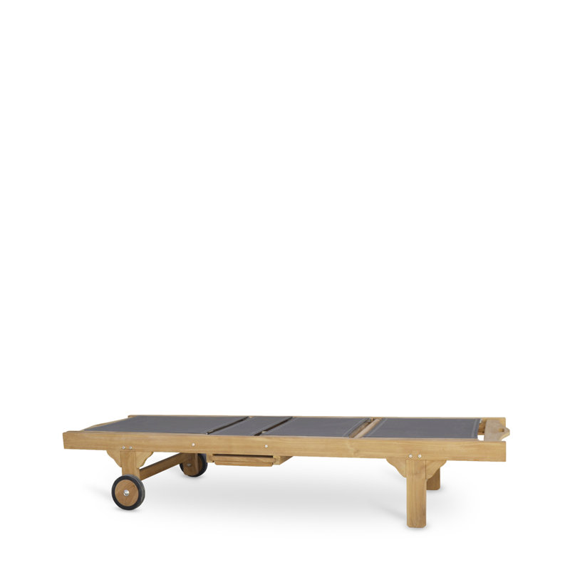 200cm Long Reclining Teak Single Chaise