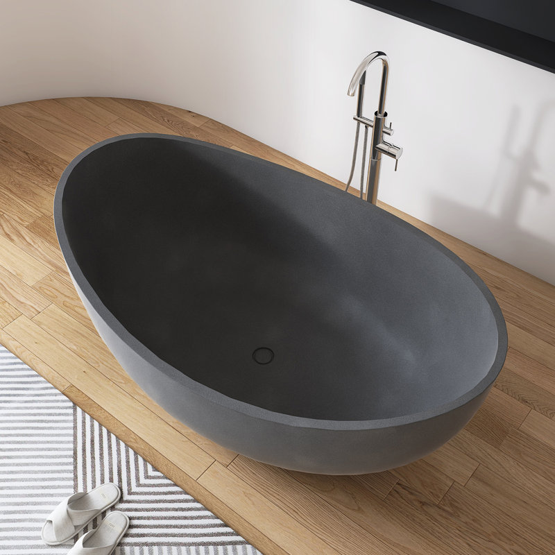 Baignoire de trempage autoportante en ciment 63 po x 38 po