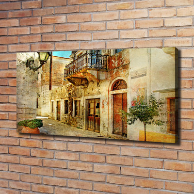Streets In Greece - Wrapped Canvas Print