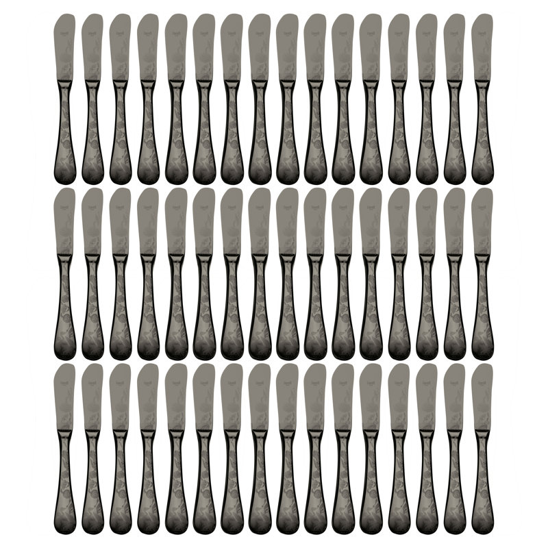 Venere 48 - Piece Butter Knife, Black Gold
