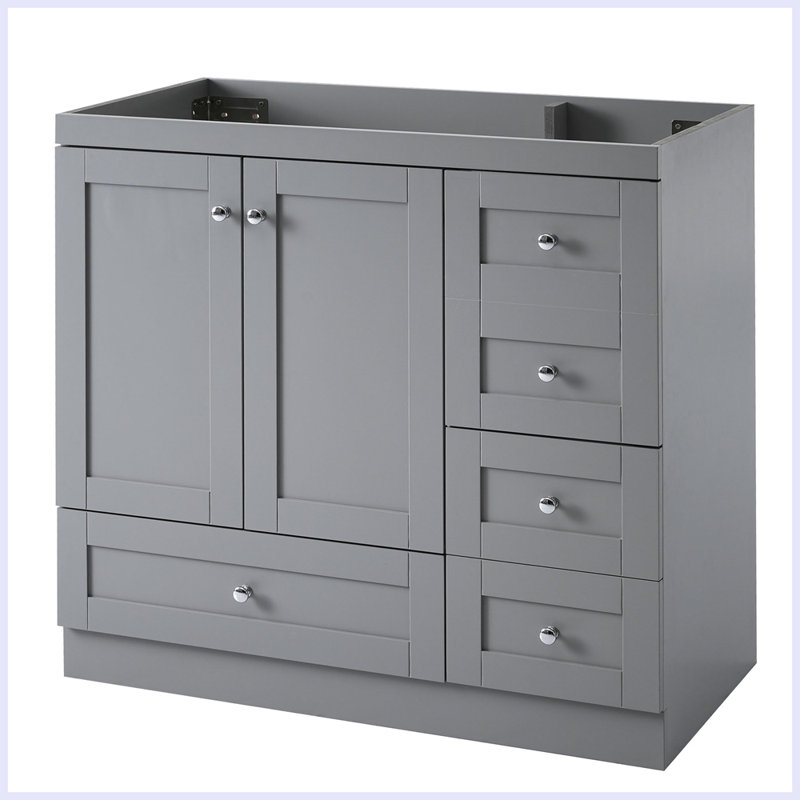 Armoire de salle de bain moderne autoportante avec portes Modern, Gris