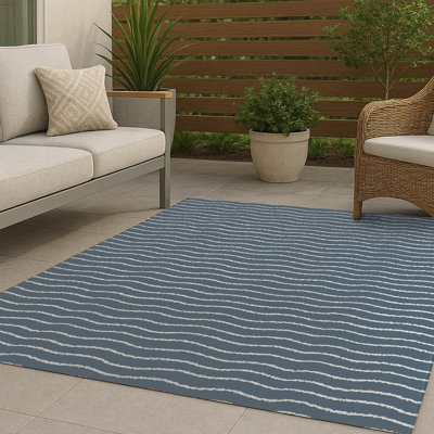 Wave Grunge Non-Slip Outdoor Rug