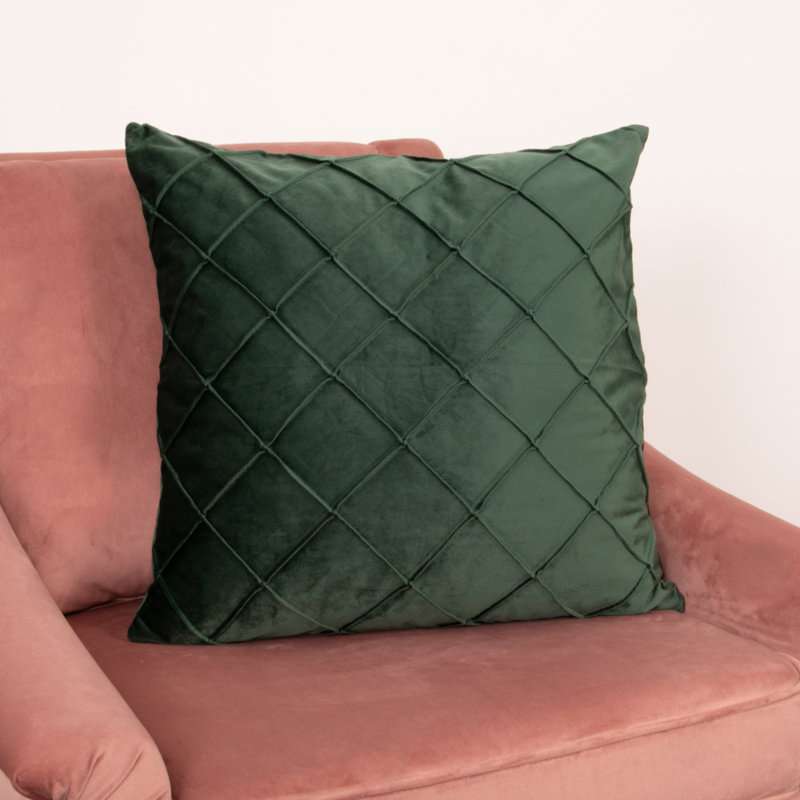 Aagand Geometric Square Cushion Cover, Green