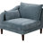 Rio 33 Inch Modular Single Arm Corner Chair, 2 Lumbar Cushions, Slate Blue-661848028