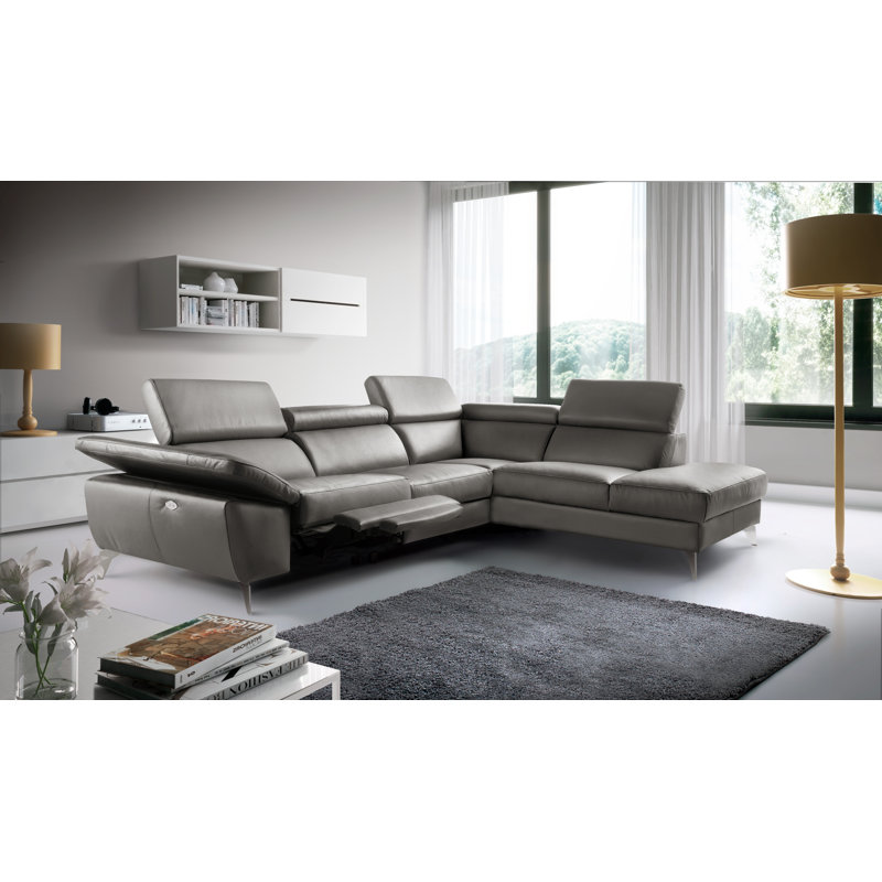 La Crosse Genuine Leather Electric Reclining Corner Sofa, Right Hand Facing, Taupe