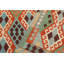 Tapis bleu / rouille en laine tissé à la main à motif tribal / géométrique / sud-ouest de couleur cépage Cedorah