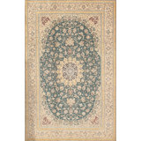 Azerbaijan Hand Knotted Wool Oriental Area Rug in T. Green