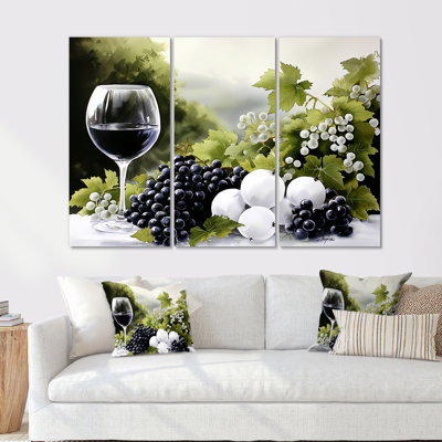 «Vineyard Harvest Wine And Grape II - Vineyard», ensemble de reproduction d'art mural