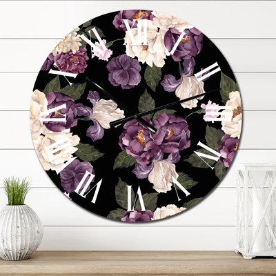 Horloge murale traditionnelle beige et mauve II
