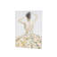 Toile femme multicolore, art mural encadré avec marguerites 3D