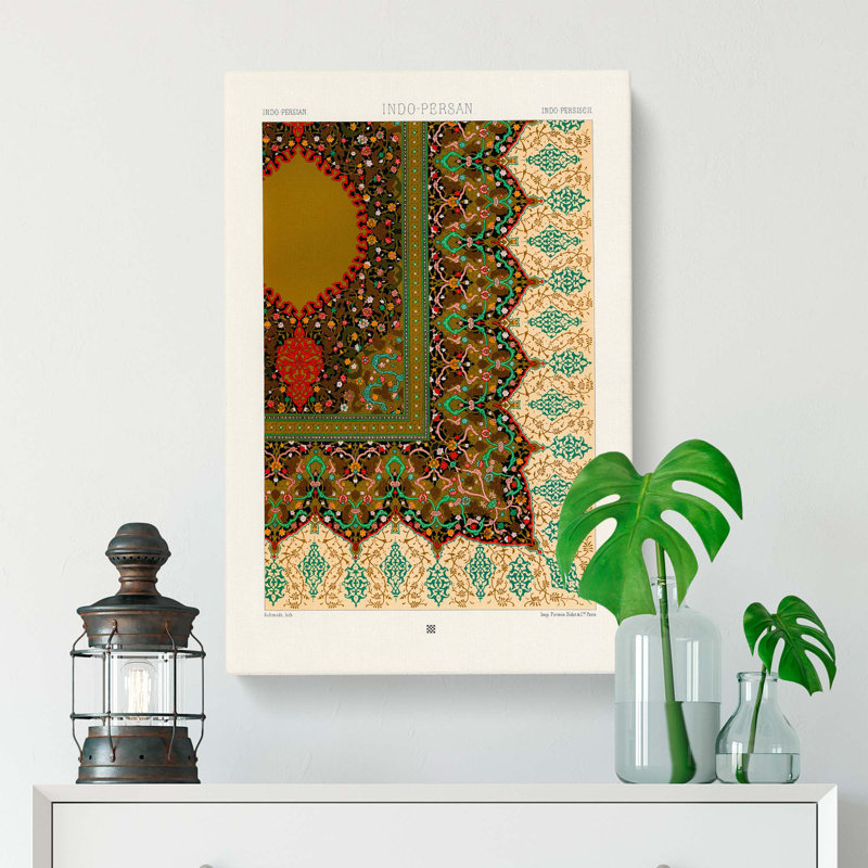 Ornate Indo Persian Pattern by Albert Racinet - Wrapped Canvas, 76cm H x 50cm W x 3cm D