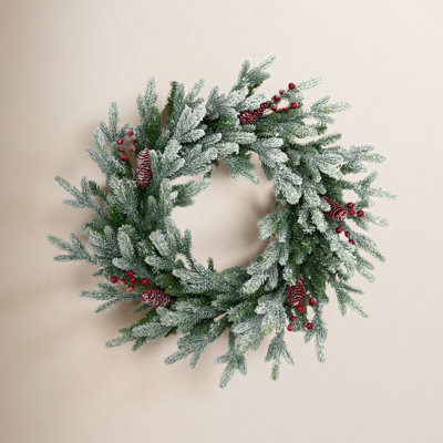 24" Frosted Fir Wreath