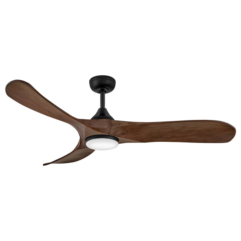 SWELL FLUSH ILLUMINATED 56" Integrated LED Smart Fan with HIRO Remote, Walnut