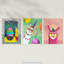 Kids Bedroom Llama Cool White Yellow Pink Camping Party Colourful 3 Piece Wall Art-88622382