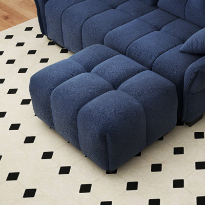 Chenille Ottoman For Living Room – Perfect Footrest, Spare Seat & Decorative Accent