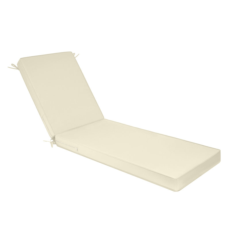 Coussin de patio extérieur imperméable en mousse haute densité 72 po x 21 po beige
