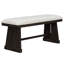 6 pièces de style rustique avec table rectangulaire, 4 chaises rembourrées en lin et 1 banc rembourré pour les dîners intimes-133933765