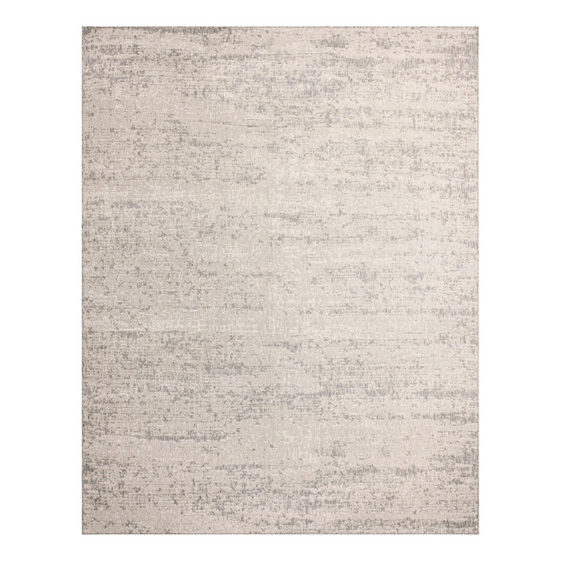 Bruss Gray Outdoor Modern Rug, Square 7'10"
