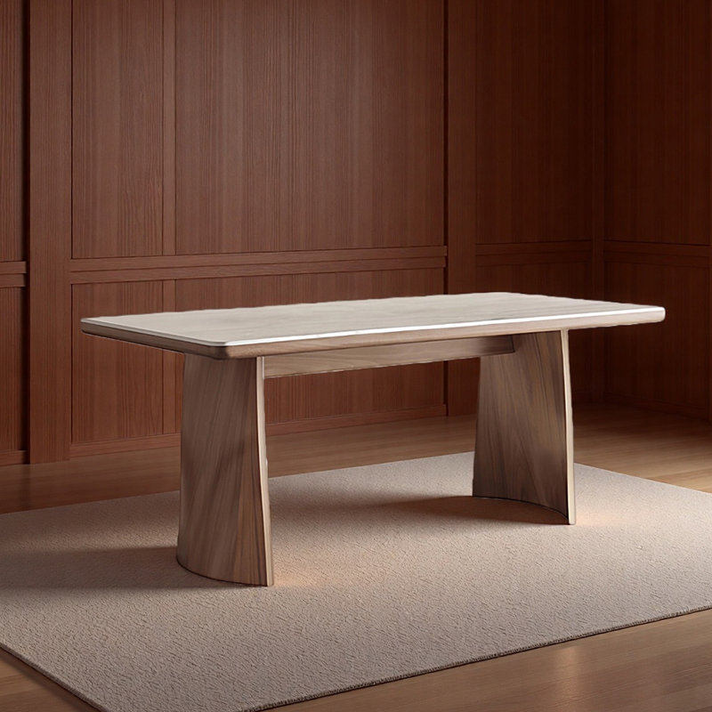 Table de salle à manger rectangulaire en pierre frittée, Tanné, H 29,53 po x L 51,18 po x l 31,5 po