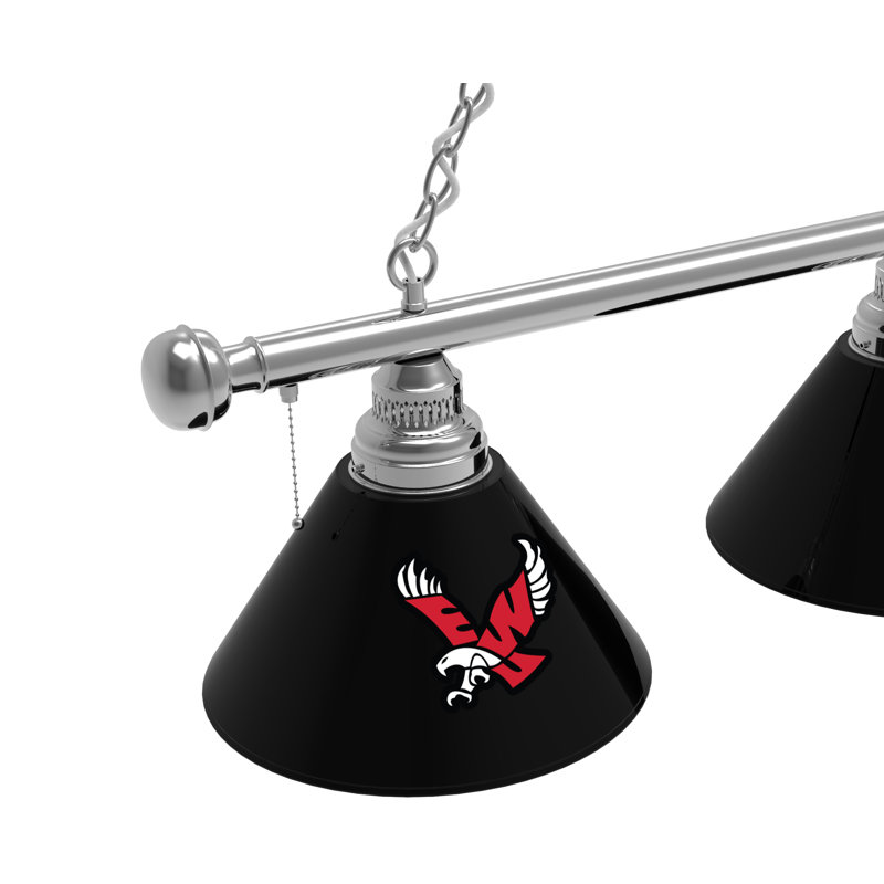 3 - Light Pool Table Lights Pendant, Chrome, Eastern Washington Eagles